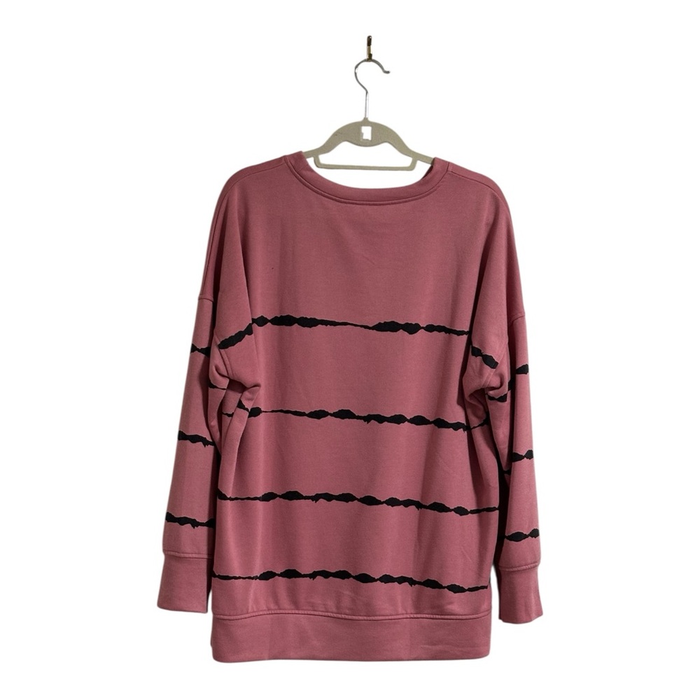 Blush Pink with barb wire themed stripes sweatshirt unbranded women’s Sz XL. - Picture 1 of 6